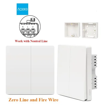 Aqara Inteligent Comutator de Perete Cu Neutru Foc Sârmă Linia Zero Lumină de Control de la Distanță Zigbee, Wifi Switch-uri Pentru Mi Acasă APP Apple Homekit