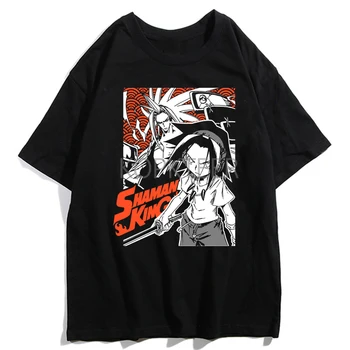 Anime Shaman King Yoh Asakura Amidamaru Harajuku Tricou Barbati Femei Ullzang Amuzant de Desene animate T-shirt ' 90 Topuri Drăguț Tees T-shirt