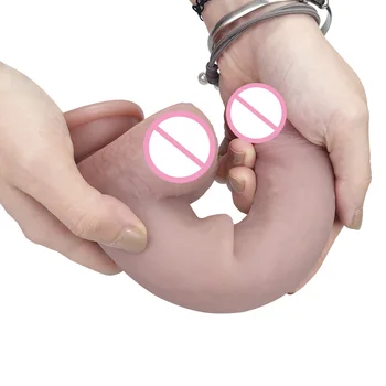 Mutarea Preputului Realistic Dildo cu ventuza Penisului Penis Flexibil Cablajului Compatibil Jucarii Sexuale pentru Femei Vaginale G-spot Anal
