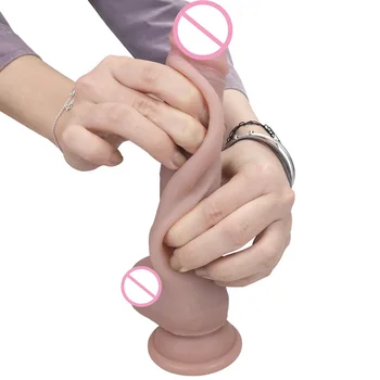 Mutarea Preputului Realistic Dildo cu ventuza Penisului Penis Flexibil Cablajului Compatibil Jucarii Sexuale pentru Femei Vaginale G-spot Anal