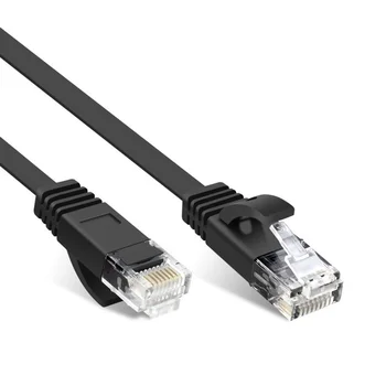 20buc/lot 25cm 50cm 1m 1,5 m 2m 3m 5m cablu CAT6 Plat UTP Cablu de Rețea Ethernet RJ45 Patch-uri LAN prin cablu alb negru culoare
