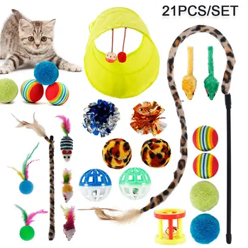 21pcs animale de Companie de Pluș Moi 3D Jucărie Pisica leopard coarda Interactive Cadouri Catnip Jucării pisica stick Umplute Papusa de Simulare Joc Jucării Pentru animale de Companie