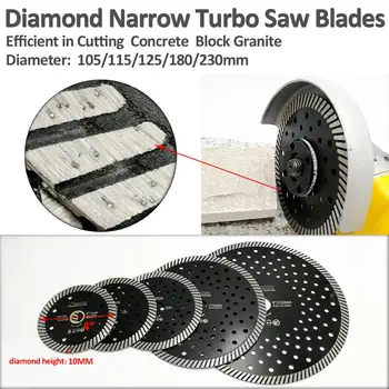 SHDIATOOL 115MM Diamant Presate la Cald Înguste Turbo Blade 10mm Segment Înălțime Discuri de Tăiere Viteză de Tăiere Rapidă
