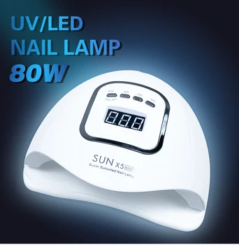 SUNX5 MAX 80W LED-uri Lampa de Unghii Manichiura Unghii Uscător Dual mâinile 45 BUC LED UV Pentru Uscare UV Gel lac de Unghii Cu Senzor de Mișcare