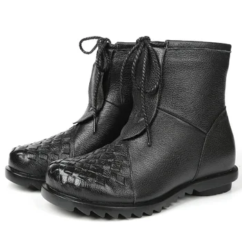 Noua Toamna Iarna Femei Pantofi Stil Etnic Glezna Cizme Din Piele Pantofi Retro Manual Cizme Pentru Femei Dimensiune 35-40