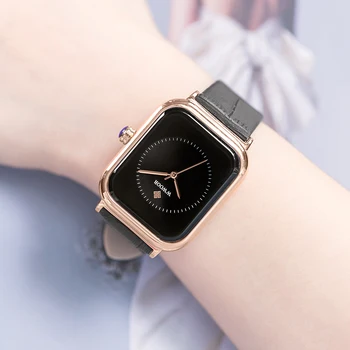 Femei Creative Pătrat Ceasuri Femei 2020 WWOOR Brand de Lux de Moda Doamnelor Ceas din Piele Neagra rezistent la apă Ceas Pentru Femei Ceas
