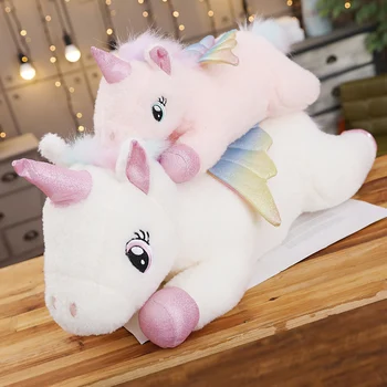 Nou 1 buc 40cm-100cm Curcubeu Drăguț Înger Unicorn de Pluș Jucărie Umplute Minunat Moale Jucarii pentru Copii Creative Cadou de Ziua Fetele Iubitor