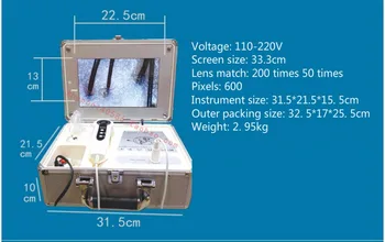 Pielea detector de păr, scalp foliculului pilos tester, ecran pielii și a părului tester mașină integrat, ecran 33.3 cm.