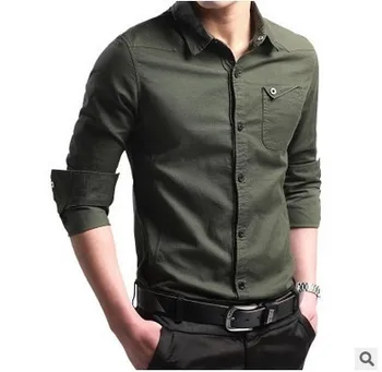 Barbati Tricou 2020 Primăvară Nouă Bărbați de Modă de Culoare Solidă Slim Fit Dress Shirt Business Casual cu mâneci Lungi Tricou Brand Camisa Masculina