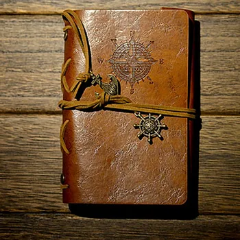 1buc Spirală Notebook Jurnal Notepad Epocă Pirat Ancore din Piele PU Carte Notă Înlocuibile Cadou de Papetărie Călător Jurnalul