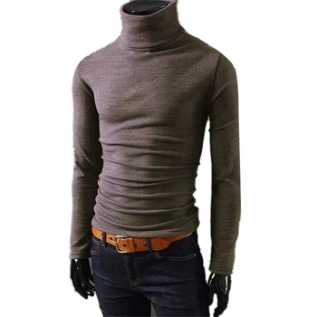 2020 Brand toamna Pulover tricotat Barbati de craciun Negru tricotaje Casual de iarnă de sex masculin guler înalt sweter Trage pulovere pulover slim