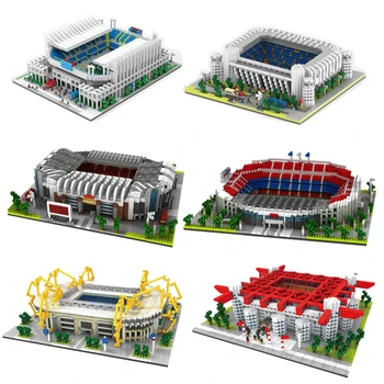 Arhitectura bloc Old Trafford Teren de Fotbal Jucărie Camp Nou Stadion Clădire Milano Micro Blocuri de Învățământ Cărămizi Cadouri