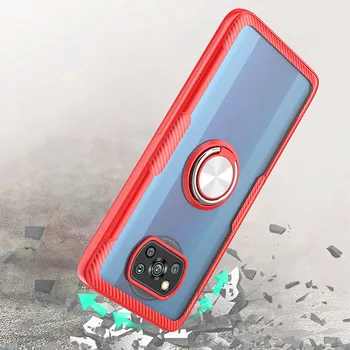 KEYSION Moda Clar Caz rezistent la Socuri Pentru POCO X3 NFC X2 M2 Pro Transparent Inelul de Telefon Capacul din Spate pentru Redmi 9C 9A Nota 9 Pro Max