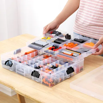 Blocuri De Constructii Jucarii Lego Capacitate Mare Parte Copii De Stocare De Caz Clar De Plastic Organizator Cutie Poate Regla Spațiu De Stocare