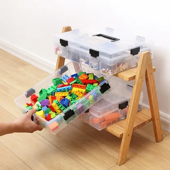 Blocuri De Constructii Jucarii Lego Capacitate Mare Parte Copii De Stocare De Caz Clar De Plastic Organizator Cutie Poate Regla Spațiu De Stocare