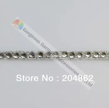 1 rand de cristal clar stras panglică Hot fix metalic diamante bandă a Crescut de Aur de Argint set pentru DIY Îmbrăcăminte browband nunta