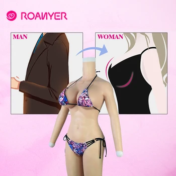 Roanyer san silicon forme Sec Cupa fals sânii cu brațele tot corpul costume pentru barbati îmbracati in femeie shemal transgender