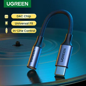 UGRREN USB de Tip C Feminin de 3,5 mm Jack pentru Căști, Adaptor USB de C Aux Cablu Audio Cablu DAC Chip ForPixel 4 3 2 XL iPad Pro AUX