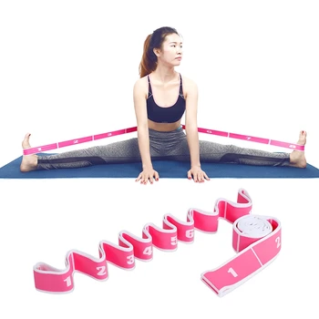 Yoga Se Întinde Cureaua De Fitness, Yoga, Pilates Banda Elastica 8 Bucla Elastic Nailon Latex Bandă De Întindere A Curelei