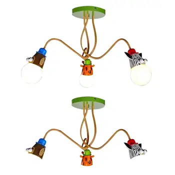 Plafon Candelabru Pentru Copii, Unisex, Ideal Pentru Iluminat Motivul Girafa, Maimuță Și Zebra