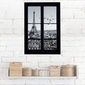 Decalcomanii de perete Fereastra 3D Turnul Eiffel Paris Perete Amovibil Autocolante Art Decor Decalcomanii de Vinil Copii Camera Copilului Murală