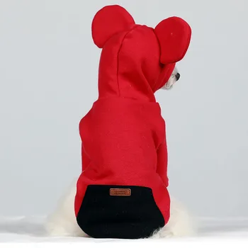 Roșu Negru Culori Câine Haine cu Pălărie Cald Câine Haine pentru Toamna și Iarna de Companie Pulovere Haine de Iarnă pentru Chihuahua