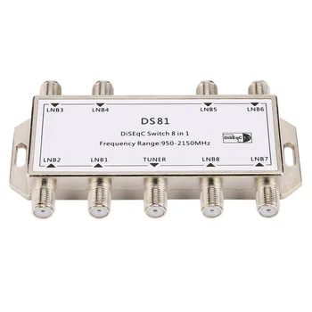 DS81 8 în 1 a Semnalului de Satelit Comutator DiSEqC LNB-Receptor Multiswitch Grele Zinc turnat Chrome Tratate