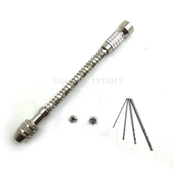 ZtDpLsd 1buc Semi-Automate de Lemn în Spirală Mână Mini Micro Burghiu +20Pc Micro Twist Drill Bit Setat pentru Bijuterii DIY Sculptură Instrument