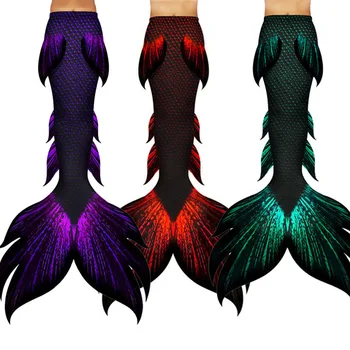 2020 Nou Coada de Sirena pentru Înot costum de Baie 3pcs Coada și Aripioarele Sirenă Coada Cu un Monofin Adult Copii mă înec Cosplay Costum