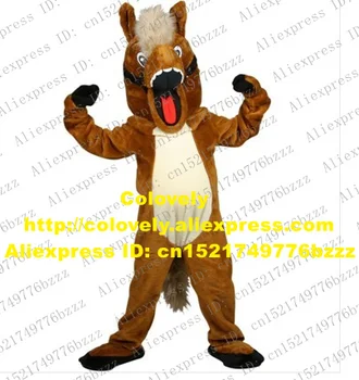 Minunat Cal Maro Mascota Costum Mascotte Armasar Ponei Cu Fata Razand Alb Horsehairs Burta Alb Adult Nr 3671 Gratuit Nava