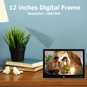 ALLOET 12 inch HD Ramă Foto Digitală de 1280 x 800, Ecran Tactil Inteligent Rama Foto Multi-Media Music Video Player Suport de Imagine