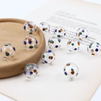 6pcs Vopsea Transparent Rotund Mic Balon de Sticlă Cercei Pentru Fete 2020 Ornamente de Păr Margele Material Diy Accesorii Bijuterii