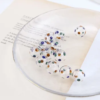 6pcs Vopsea Transparent Rotund Mic Balon de Sticlă Cercei Pentru Fete 2020 Ornamente de Păr Margele Material Diy Accesorii Bijuterii