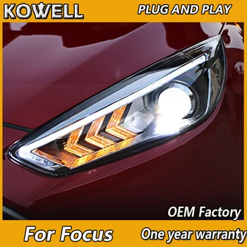KOWELL Mașină de Styling pentru Focalizare Faruri-2016 se Concentreze LED Faruri Focus R DRL Bi Xenon Lentile High Low Beam Parcare Lampă de Ceață