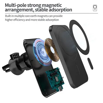 15W Pentru iphone 12 Pro 12Pro Max 12mini Încărcător Wireless Magnetic Telefon Suport Auto Air vent Magnet Adsorbabilă de Montare în Mașină
