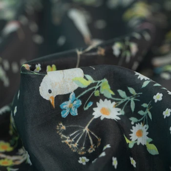 9 culori: Tipărite de animale-păsări și frunze, model floral amestec de mătase tesatura de bumbac,cusut de bluza,rochie,fusta,ambarcațiunile de curte