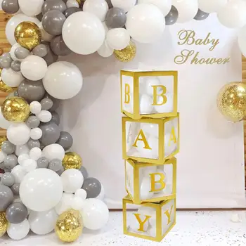 Aur Transparent Caseta Nume Scrisoare Baloane Happy Birthday Party Decor Copii Balon Primul 1 st Ziua Balony BabyShower Decor