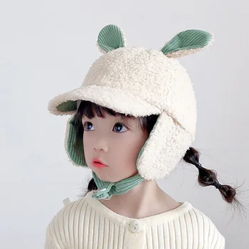 Doit Proteja urechea de iarnă Copilului Șapcă de Baseball de la 2 la 6 Ani, Drăguț urechi de iepure blană de copii Pălării Fată Băiat Sepci snapback hat