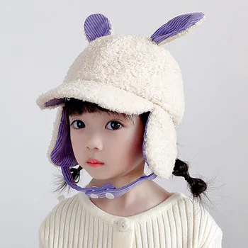 Doit Proteja urechea de iarnă Copilului Șapcă de Baseball de la 2 la 6 Ani, Drăguț urechi de iepure blană de copii Pălării Fată Băiat Sepci snapback hat