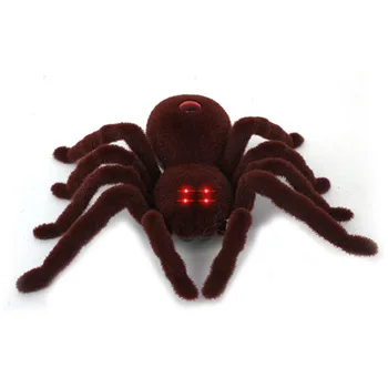 RC Spider strălucirea Ochilor Halloween Simulare Înfricoșător de Pluș Înfiorător Tarantula Control de la Distanță Complicat Gândac Moale Glumă Șopârlă Copil Jucărie