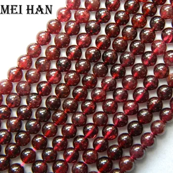 Meihan (5 fire/set) naturale 4mm roșu granat natural rotund margele vrac pentru a face bijuterii de design