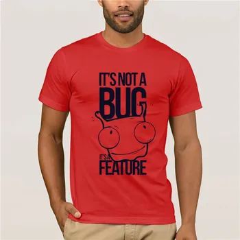 Hot barbati casual distractiv de imprimare T-shirt nu E un Bug, e Un Feature Amuzant Programator Moda Tricou Bumbac