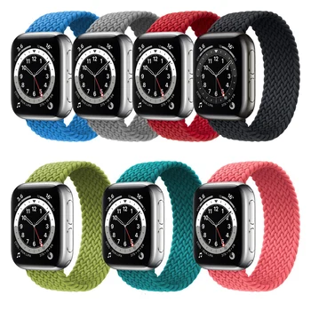 Nailon Curea Elastica pentru Apple Watch Se 6 Banda pentru IWatch Serie 5 4 3 Bratara Curea Împletită Solo Buclă 38mm 40mm 42mm 44mm