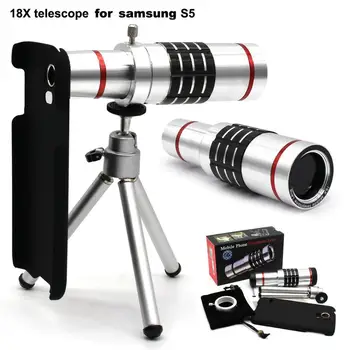 Zoom Optic 18X Telescop Trepied Camera Teleobiectiv Lente+Obiectiv + S5 Neo Caz Acoperire Pentru Samsung Galaxy S5 i9600/S 6 7 9 S8 Edge Plus