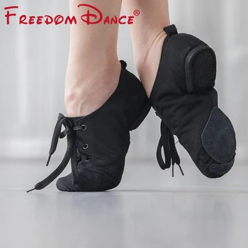 Pânză De Dans Adidasi Pentru Copii Adulți Dantelă Sus Split Tălpi Sport Pantofi De Jazz Gimnastica Fitness Pantofi Pantofi De Formare Dimensiune 31-45
