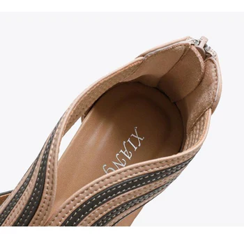 Femei de Moda de Vară Platforma Wedge Sandale Glezna Zip-spate pantofi Romane Sandalias Femininas Sandalen Bohemia Sandales q59
