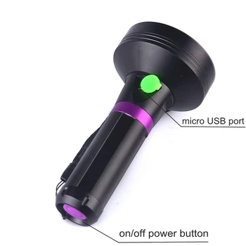 TOPCOM 390nM Negru lumina Lampa UV Detector USB Reîncărcabilă Puternică 100 LED-uri Scorpion Finder Lanterna cu Acumulator 26650