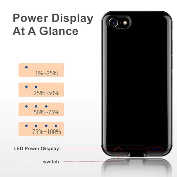 Pentru Iphone 6 Plus 6s Plus 7 8 Plus Baterie Caz de Înaltă Calitate 4000 Mah Cadru Metalic Banca de Putere Încărcător Capacul Inteligent