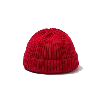 Unisex Culoare Solidă Scurt Pălării Tricotate Femei Căciuli De Iarnă Bărbați Respirabil Proprietar Palarie Casual Doamna Căciuli