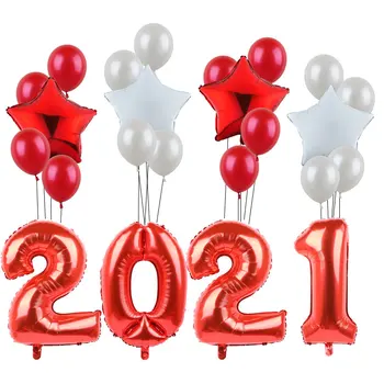 24buc 32 inch Rose de Aur Număr Baloane Folie Happy New year Party Decor 2021 pentru Aniversarea de Nunta Decor Latex Globos